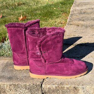 Like new! Cute Purple Faux Suede Calf-Height Boots - Size 9